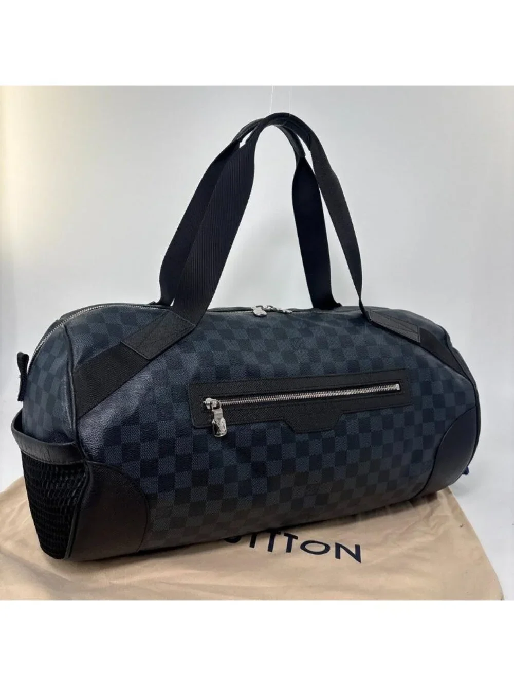 Louis Vuitton Damier Cobalt Match Point Polochon Boston Bag